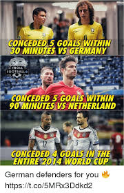 Football news, scores, results, fixtures and videos from the premier league, championship, european and world football from the bbc. Congeded5 Goals Within 30 Minutes Vs Germany Troll Football Oll Allhd Conceded 5 Goals Within 90 Minutes Vs Netherland 17 Conceded 4 Goals In The Entire 2014 World Cup German Defenders For