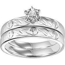 Buy Keepsake 1 20ctw Sterling Silver Cross Bridal Set At Walmart Com Sterling Silver Cross Bridal Sets Diamond