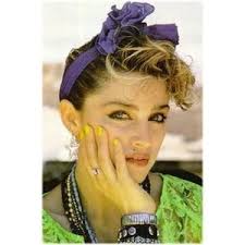 I really think I had an outfit like this! Huge hair bow...neon nail polish  with a matching neon lace shirt! WOW!!!