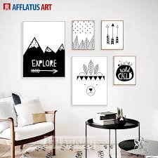 Black And White Wall Painting Art Images Afflatus Explore Bear Arrow Wall Art Canvas Painting Black White Posters And Prints Wall Pictures Nordic Sty Arrow Wall Art Kids Room Wall Decor White Wall Art