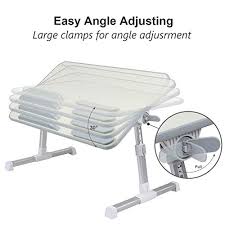 Bed tray table with adjustable height. Amazon Com Laptop Bed Tray Table Angle And Height Adjustable Laptop Bed Desk Laptop Computer Stand Foldable Sofa Breakfast Tray Portable Standing Desk Notebook Stand Reading Holder For Couch Floor Kids Industrial Scientific