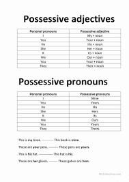 possessive adjectives spanish worksheet luxury unit 2