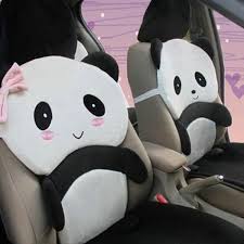 A Set Panda Car Seat Cover Soft Cartoon Stereo Winter Warm Cushion Panda Cute Panda Wallpaper Panda Items