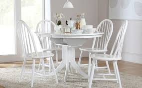 Hudson Round White Extending Dining Table 4 Windsor Chairs Set White Dining Table Contemporary Dining Furniture Rustic Dining Furniture