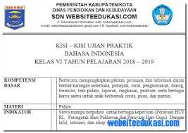 Pedoman penilaian ujian praktek bahasa inggris kelas 9. Kisi Kisi Ujian Praktek Bahasa Indonesia Sd Mi Tahun 2019 Soal Terbaru