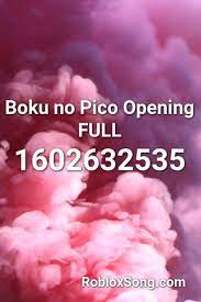 Fnf' (pico) roblox id here are roblox music code for fnf' (pico) roblox id. Boku No Pico Opening Full Roblox Id Roblox Music Codes Boku No Pico Roblox Pico