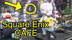 The eldest moogle sits on top of the cafe sign. Square Enix Cafe In Moogle Chocobo Carnival Final Fantasy Xv Youtube