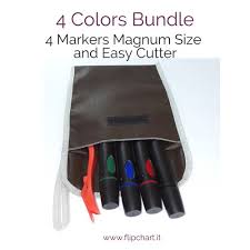 Kit With 4 Giant Markers And The Easy Cutter For Flipcharts