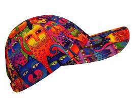 Kaleidoscope Cats Ladies Womens Colorful Baseball Ball Cap Bright Rainbow Feline Cat Eyes Polka Dot Print Hat By Calico Caps Last One Laurel Burch Cats Laurel Burch Pink Cat