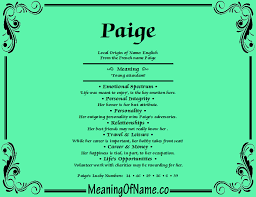 Meaning Of Name Paige Names With Meaning Meant To Be Names