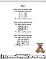 Bingo Lyrics Printout Midi And Video Songs For Toddlers Nursery Rhymes Songs Nursery Songs
