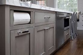 Maybe you would like to learn more about one of these? Transitional White Kitchen With Grey Blue Stained Island Crystal Cabinets