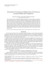 Pdf Information Technology And Digitalization Of The Kosovo Economy Market And Competition