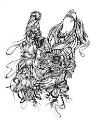 Some girls out there want to get a tiny flower tattoo that represents the place where they were born and raised, or the month that they were born in. Fearful Black And White Bear With Flowers And Butterflies Tattoo Design Tattooimages Biz