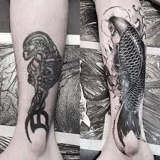 Black And White Koi Fish Tattoo Sleeve Cover Up For The Day Custom Carp Thanks Allan Photo 1 2 Coveruptattoo Lines Linework Lineart Dotworktattoo Dotwork Stippling Carp Blackwo Tatoo