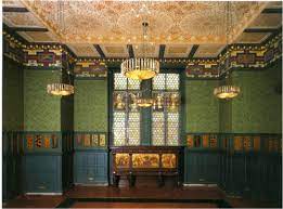 William morris green dining room south kensington museum london william morris designed the first tulip and trellis tiles in 1870. William Morris Green Dining Room Victoria And Albert Museum Green Dining Room William Morris William Morris Wallpaper