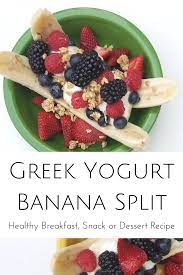 Healthy Banana Split With Yogurt Healthy Sweets Recipes Recipes Perfect Breakfast Recipes