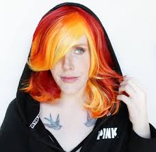 Red Orange Wig, Cosplay Wig, Heat Friendly Synthetic Hair Wig, Curly Yellow  Wig