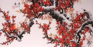 Handpainted Original Asian Art Chinese Watercolor Painting Plum Blossom Flowers Samurajskoe Iskusstvo Aziatskoe Iskusstvo Iskusstvo Arabskoj Kalligrafii