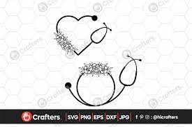 Download Floral Nurse Stethoscope Nurse Monogram Graphic By Hicrafters Creative Fabrica