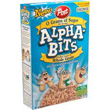 It was available with and without marshmallows at one time. Post Whole Grain Alphabet Cereal Clements
