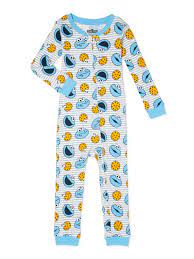 Sesame Street Sesame Street Baby Boys Toddler Boys Cookie Monster Snug Fit Cotton 1 Piece Footless Pajamas 9m 5t Walmart Com Walmart Com
