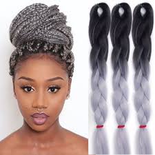 Black And Gray Ombre Braiding Hair Crochet Braids 24 10pc Lot Ombre Kanekalon Braiding Hair Jumbo Braid Havana Mambo Twi Kanekalon Hairstyles Senegalese Twist Hairstyles Kanekalon Braiding Hair
