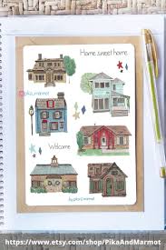 House Journal Stickers Cute House Stickers Cute Decorative Etsy In 2021 Journal Stickers Handmade Sticker Bullet Journal Stickers