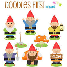 Happy Garden Gnomes Digital Clip Art For Scrapbooking Card Making Cupcake Toppers Paper Crafts Digital Clip Art Clip Art Gnomes