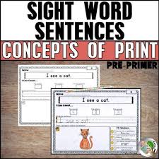 Concepts Of Print Concepts Of Print Worksheets Concepts About Print Kindergarten Concepts Of Print Concepts Of Print Sight Word Sentences Word Sentences