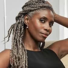 Black And White Braids On Dark Skin Teafey X Root Essence Teafey Meets Acupuncture Brown Skin Dark Skin Dark Skin Women Brown Skin Women Gra Grey Box Braids Hair Styles Grey White Hair