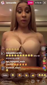 Cardi B Live Instagram Bouncing Boobs