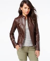 Guess Quilted Detail Faux Leather Moto Jacket Jackets Blazers Women Macy S Faux Leather Bomber Jacket Faux Leather Jacket Outfit Leather Jacket Girl