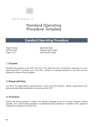 Appendix E Standard Operating Procedure Template Guidance For Planning Design And Operations Of Airport Communications Centers The National Academies Press