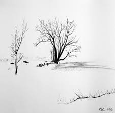Winter Trees Drawing By Kenny Chaffin Start by sketching out a trunk. winter trees by kenny chaffin