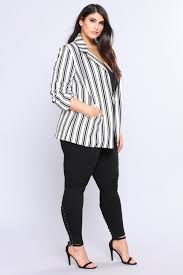Black And White Striped Blazer Plus Size Trisha Striped Blazer Black White Striped Blazer Black Blazers Fashion