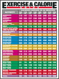 exercise and calorie guide fitness chart f23 exercise