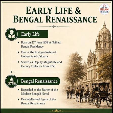 📚 Bankim Chandra Chattopadhyay – The Sahitya Samrat of India 🇮🇳 A visionary author, thinker, and pioneer of modern Bengali literature, Bankim Chandra Chattopadhyay ignited the spirit of nationalism through his timeless