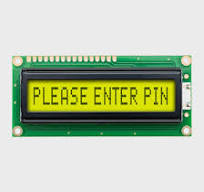 16x1 Compact Character LCD / 5.0V STN (+) Gray / Yellow-Green Backlight