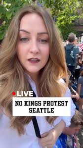 I'm live at the No Kings protest in Seattle. Not going to lie, it's pretty  big. Follow along. #Seattle #Trump