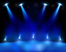 Huge Detailed Blue Realistic Stage Light Background Contains Series Of Bottom And Upper Spot Lights On D Stage Lighting Lights Background Stage Lighting Design