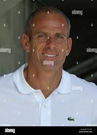 Former French tennis player Guy Forget arrives at the French Open at Roland  Garros in Paris