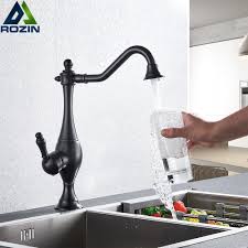 bronze black long neck kitchen faucet