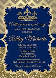 Prince Gold Blue Glitter Royal Baby Shower Birthday Party Invitation Digital Or Printed Convite Pequeno Principe Festa De Aniversario Do Principe Convites Para Cha De Fraldas