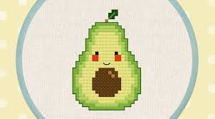 Cross stitch patterns by designer. Happy Avocado Cross Stitch Pattern Pdf Modern Cute Simple Etsy Kanavice Tasarimlari Kanavice Ornekleri Nakis Tasarimlari