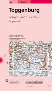 Kostenlose lieferung für viele artikel! Toggenburg Topographische Karte 1 100 000 Swisstopo 33