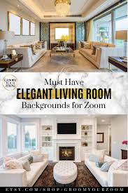 Elegant Living Room Zoom Background 4 Virtual Backgrounds For Video Call Home Living Stock Photo Digital Download In 2020 Elegant Living Room Living Room Background Living Room