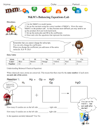 Balancing chemical equations load the simulation balancing chemical equations 1. Mandm Balancing Chemical Equations Lab