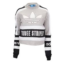 Black And White Striped Hoodie Women S Adidas Originals Three Stripes Sweatshirt Women S At Lady Foot Locker Striped Sweatshirts Sweatshirts Women Adidas Three Stripes