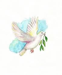 Dove With Olive Branch Aqua Blue Archival By Kellybermudez 19 00 Dove With Olive Branch Dove Painting Olive Branch Tattoo